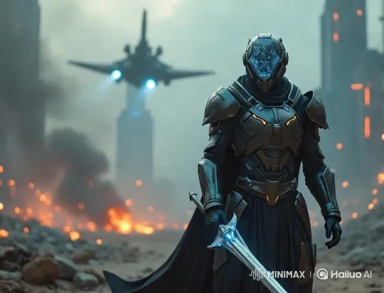 Futuristic Space Warrior Prepares for Battle – AI Generated Video | Hailuo AI