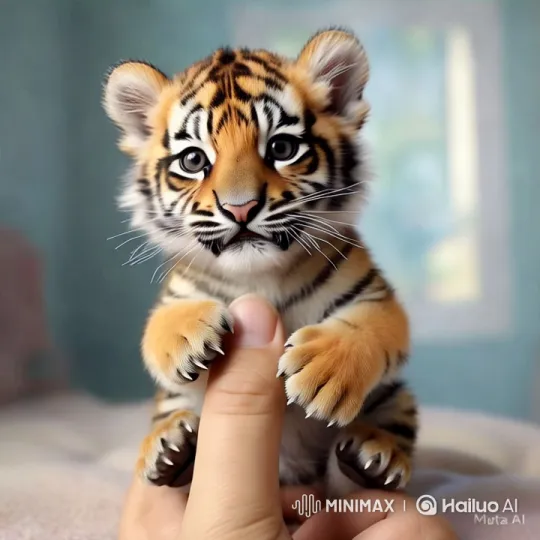Baby Tiger Harimau's Gentle Playfulness Captured – AI Generated Video | Hailuo AI