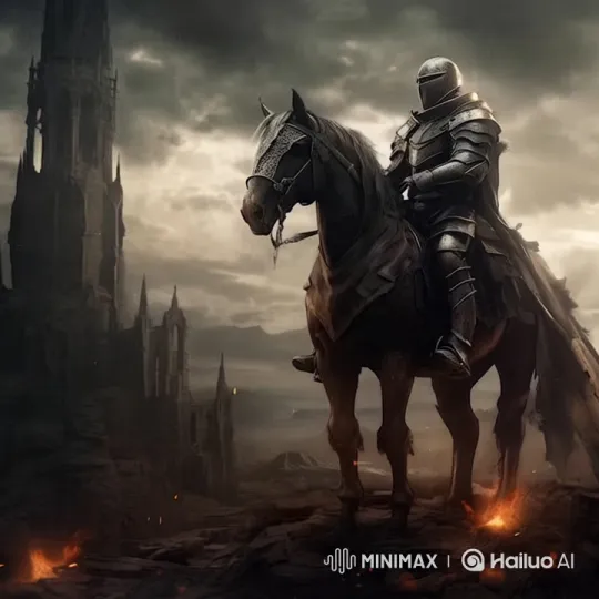 Epic Knight Prepares for Battle in Dark Realm – AI Generated Video | Hailuo AI