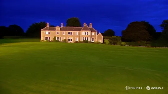 Rapid Day-Night Transition at a Timeless English Country House – AI Generated Video | Hailuo AI