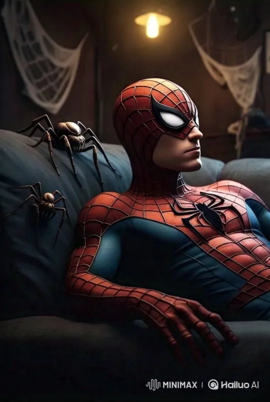 Spider-Man Amidst Dark Ambiance: A Dramatic Zoom Out – AI Generated Video | Hailuo AI