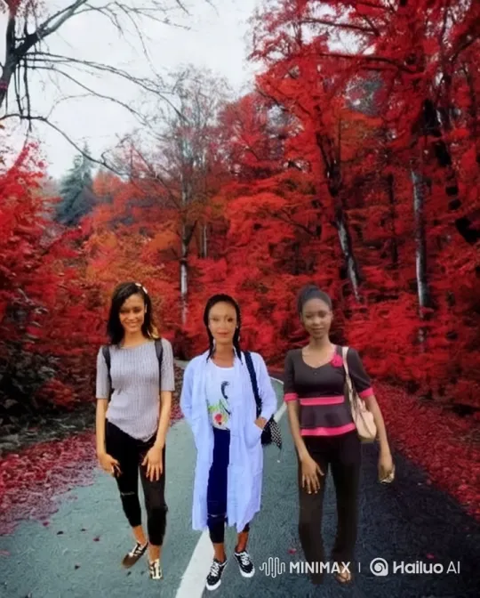 Autumnal Serenity: Individuals Amidst Vibrant Foliage – AI Generated Video | Hailuo AI
