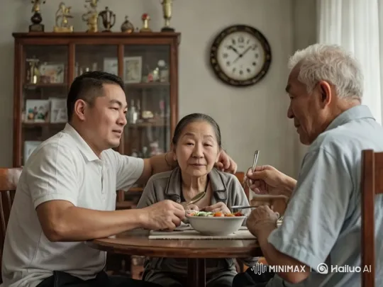 Elderly Father and Devoted Son's Emotional Exchange – AI Generated Video | Hailuo AI