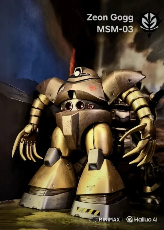 Zeon Gogg MSM-03 Mecha Showcase with Dramatic Flare – AI Generated Video | Hailuo AI