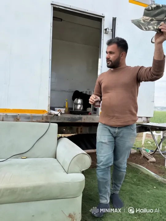 Man Dances Energetically Outside in Rustic Setting – AI Generated Video | Hailuo AI