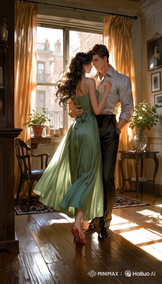Elegant Couple Slow Dancing in Warmly Lit Room – AI Generated Video | Hailuo AI
