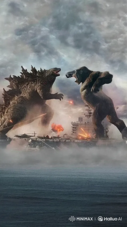 King Kong, Godzilla Battle and Dance with Crocodile – AI Generated Video | Hailuo AI