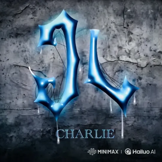Stylized Blue 'L' Glows Against Textured Wall – AI Generated Video | Hailuo AI