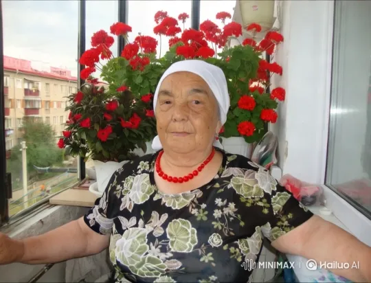 Grandmother with Flowers on Vibrant Balcony – AI Generated Video | Hailuo AI