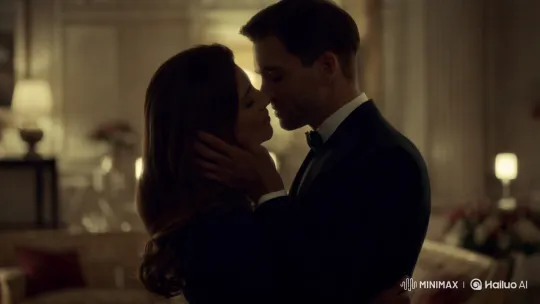 Intimate Embrace in a Dimly Lit, Elegant Room – AI Generated Video | Hailuo AI