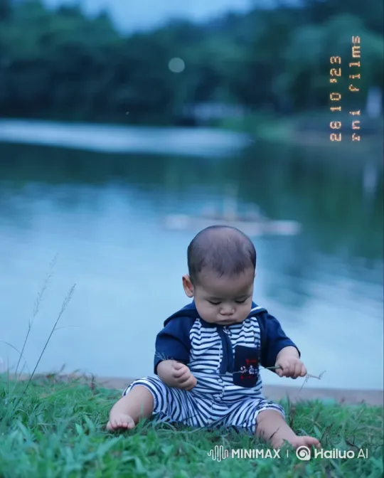 Joyful Baby Dancing by Serene Lake – AI Generated Video | Hailuo AI