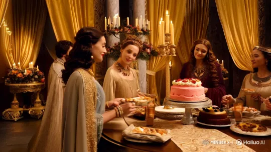 5th Century Nobles Indulge in Luxurious Feast – AI Generated Video | Hailuo AI