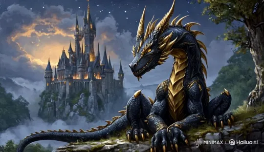 Majestic Dragon Takes Flight Over Enchanted Castle – AI Generated Video | Hailuo AI
