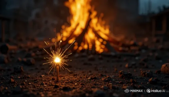 Ignition of Unity: Night Fire Ritual Captured – AI Generated Video | Hailuo AI