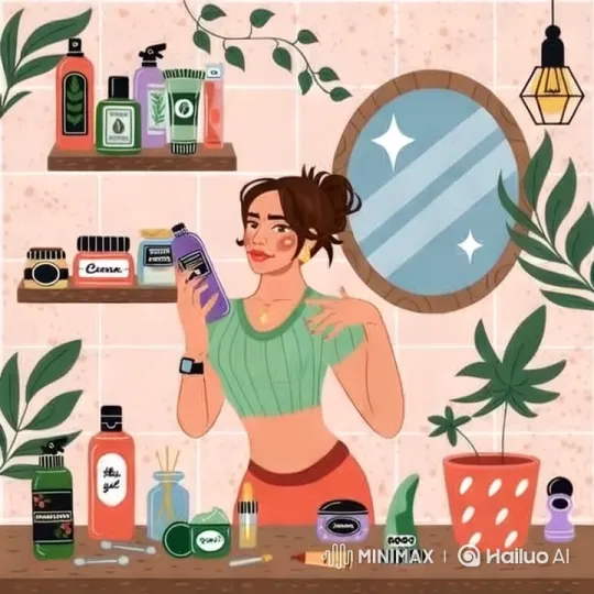 Disappointed Woman Amidst Beauty Products and Mirror – AI Generated Video | Hailuo AI