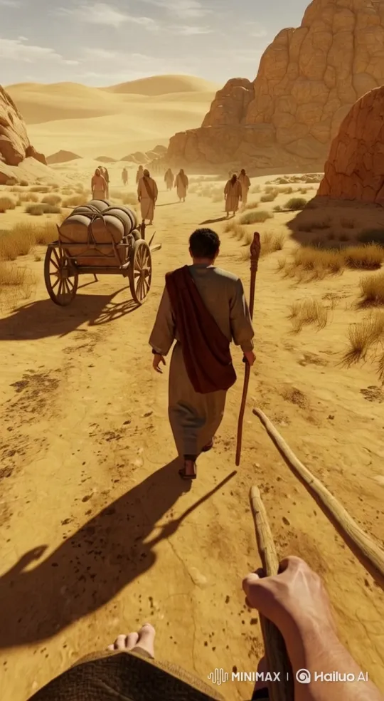 Lone Traveler's Journey Through Timeless Desert – AI Generated Video | Hailuo AI