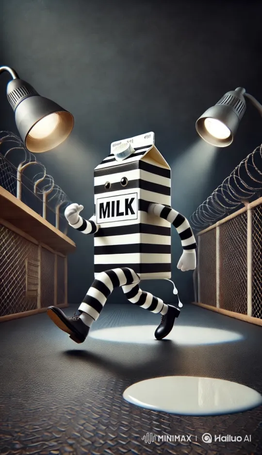 Milk Carton Escapes Prison in Dramatic Chase – AI Generated Video | Hailuo AI