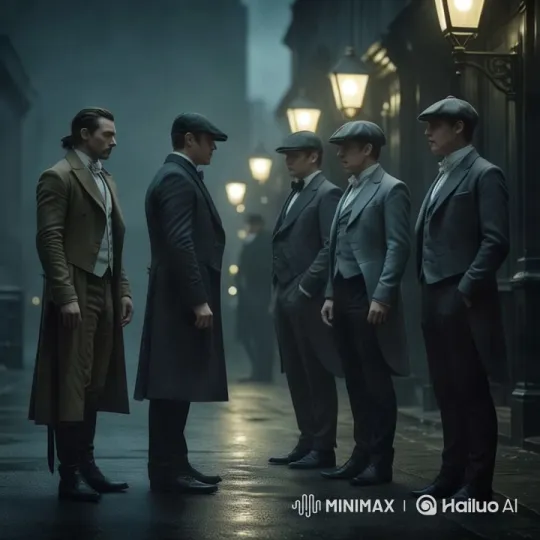 Assassin vs. Gangster: Tense Standoff on a Misty London Street – AI Generated Video | Hailuo AI