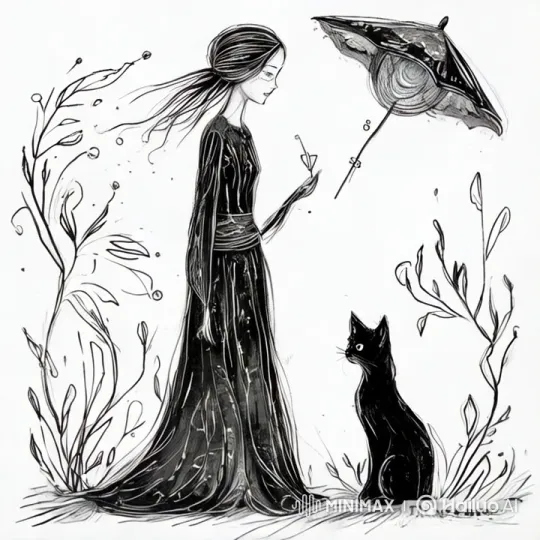 Serene Live2D Animation of Woman and Cat with Guitars – AI Generated Video | Hailuo AI