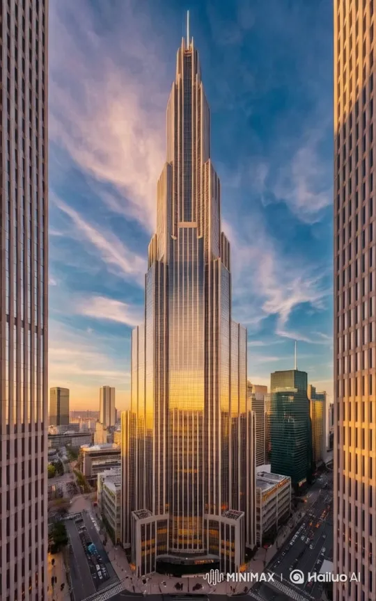 Skyscraper Launches into Sky with Thrusters Ignited – AI Generated Video | Hailuo AI
