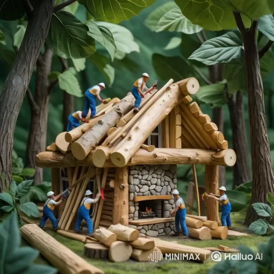 Miniature Team Builds Tiny House in Enchanted Forest – AI Generated Video | Hailuo AI