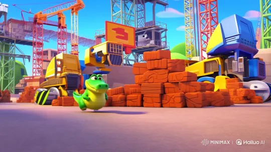 Croc's Hilarious Construction Chaos in Animated Short – AI Generated Video | Hailuo AI