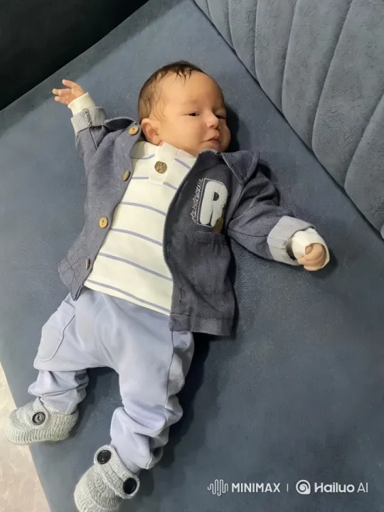 Baby Dancing in Stylish Outfit on Couch – AI Generated Video | Hailuo AI