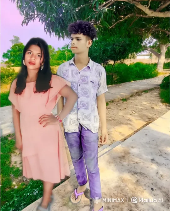Affectionate Couple Shares Intimate Kiss in Lush Landscape – AI Generated Video | Hailuo AI