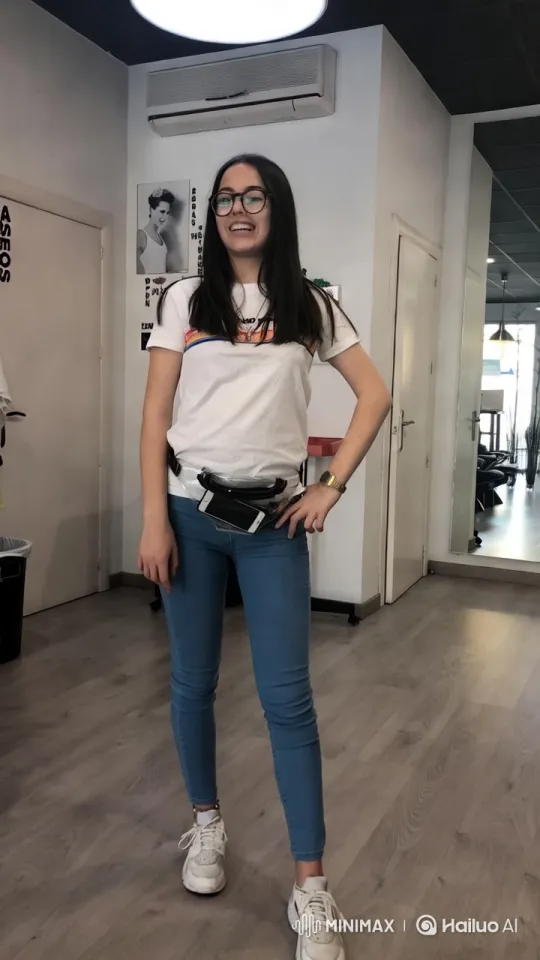 Young Woman Dancing to 'Báilalo Rocky' in Modern Room – AI Generated Video | Hailuo AI