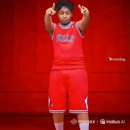 Vibrant Youth in Bulls Uniform Engages Camera – AI Generated Video | Hailuo AI