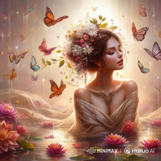 Dance of Transformation: Woman to Rose in Lotus Pond – AI Generated Video | Hailuo AI