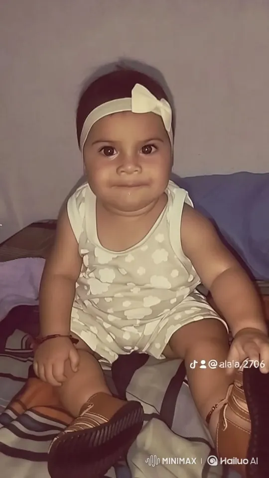 Cute Baby Dancing in Cloud Onesie on Bed – AI Generated Video | Hailuo AI
