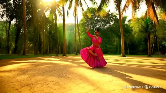 Vibrant Dance in Verdant Landscape – AI Generated Video | Hailuo AI
