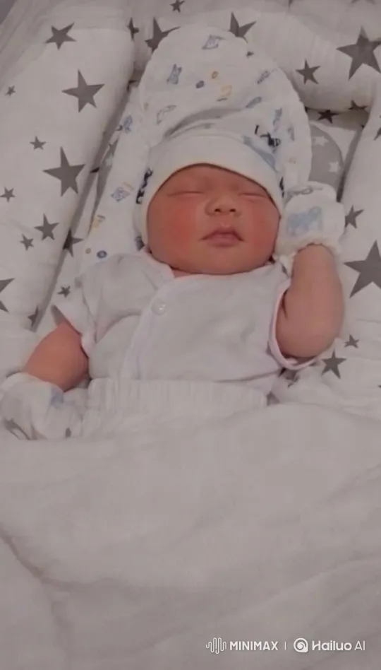 Baby in Cozy Starry Crib with Gentle Movements – AI Generated Video | Hailuo AI