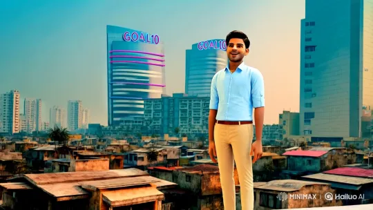 Contrasting Cityscape with Warm Teacher in Focus – AI Generated Video | Hailuo AI