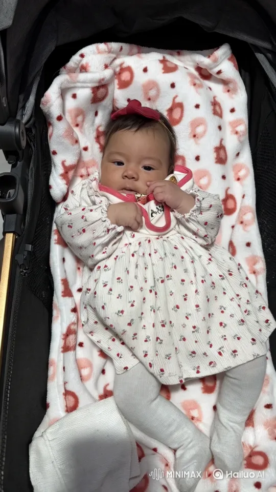Baby Dancing Joyfully in Stroller with Cozy Blanket Background – AI Generated Video | Hailuo AI