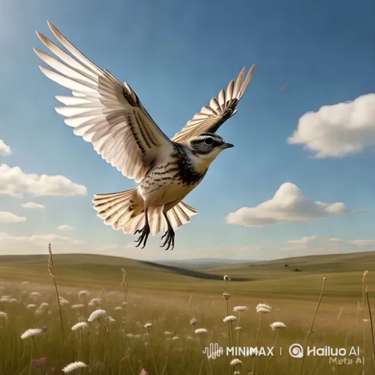 Tranquil Flight: Bird Over Rolling Hills – AI Generated Video | Hailuo AI