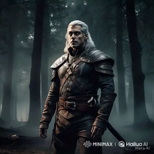 Silver-Haired Warrior Faces Shadowy Foe in Misty Forest – AI Generated Video | Hailuo AI