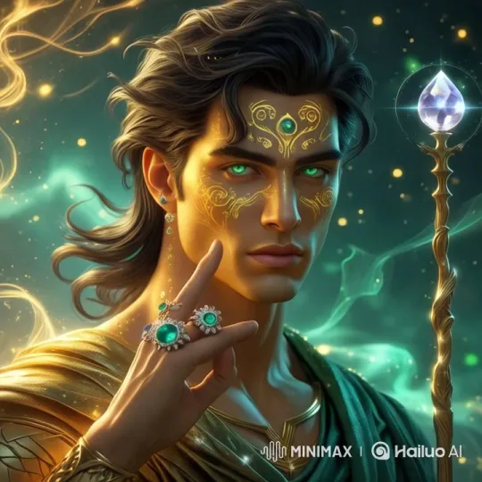 Mystical Leader in Golden Attire with Cosmic Energy – AI Generated Video | Hailuo AI