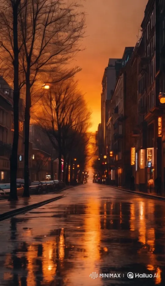 Tranquil City Street at Sunset: Aesthetic Transition – AI Generated Video | Hailuo AI