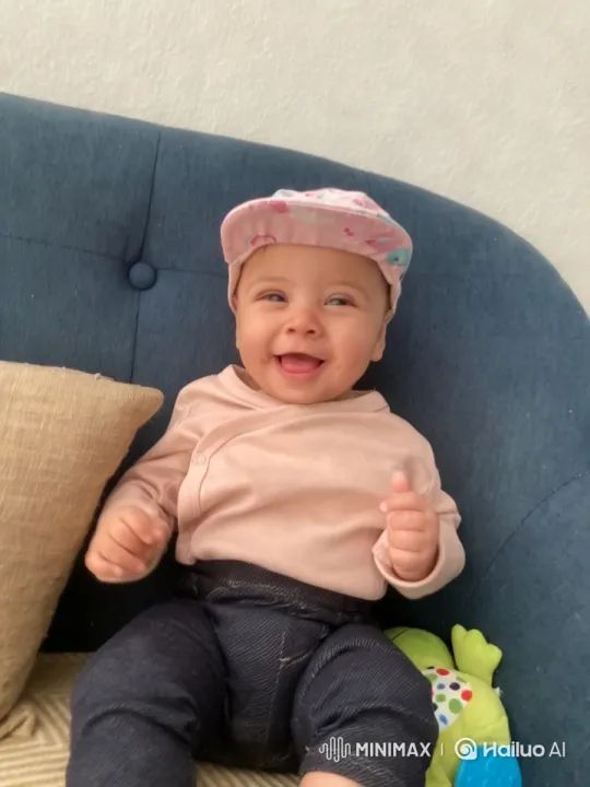 Baby Dancing Joyfully on Blue Couch – AI Generated Video | Hailuo AI