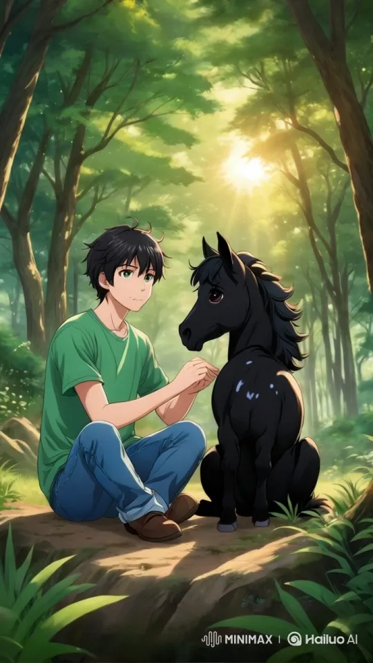 Twilight Encounter: Max and the Orphaned Foal Leo – AI Generated Video | Hailuo AI