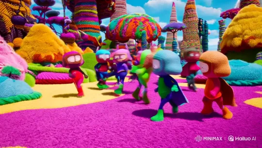 Amigurumi Superheroes Battle Monster in Vibrant World – AI Generated Video | Hailuo AI