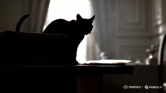 Cat's Graceful Leap Captured in Cinematic Slow Motion – AI Generated Video | Hailuo AI