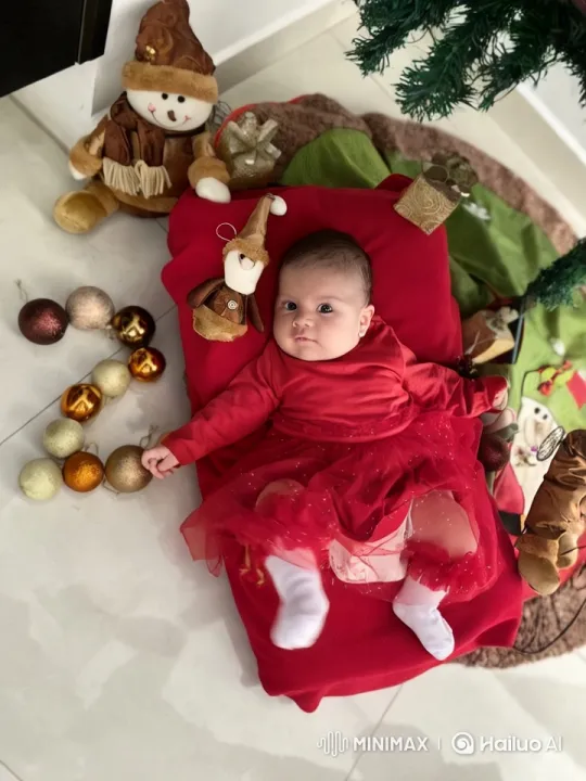 Baby Dances Joyfully by Christmas Tree – AI Generated Video | Hailuo AI