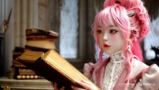 Young Woman with Antique Book Unleashes Mystical Vortex – AI Generated Video | Hailuo AI