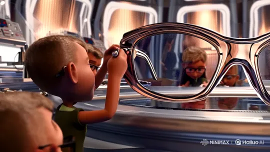 Tiny Workers Assemble Massive Designer Eyeglasses – AI Generated Video | Hailuo AI
