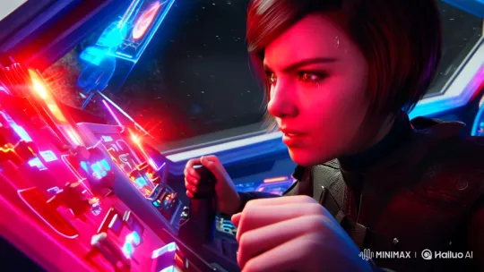 Resilient Pilot Navigates Spacecraft Through Cosmic Storm – AI Generated Video | Hailuo AI