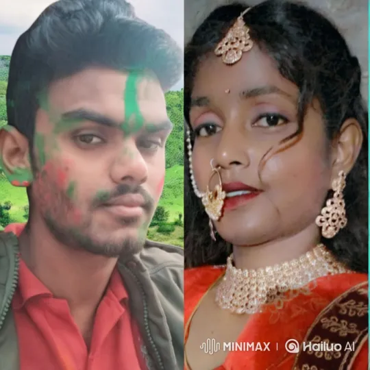 Couple in Red and Green Embrace with Cultural Elegance – AI Generated Video | Hailuo AI