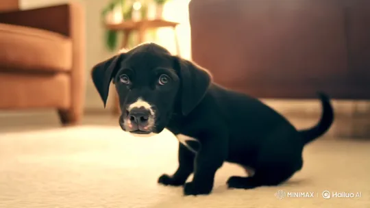 Cute Puppy Roki Explores and Lounges in Cozy Home – AI Generated Video | Hailuo AI